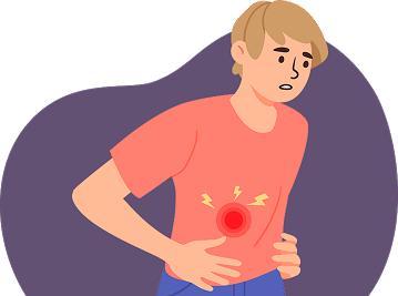 Man appearing to have digestive discomfort