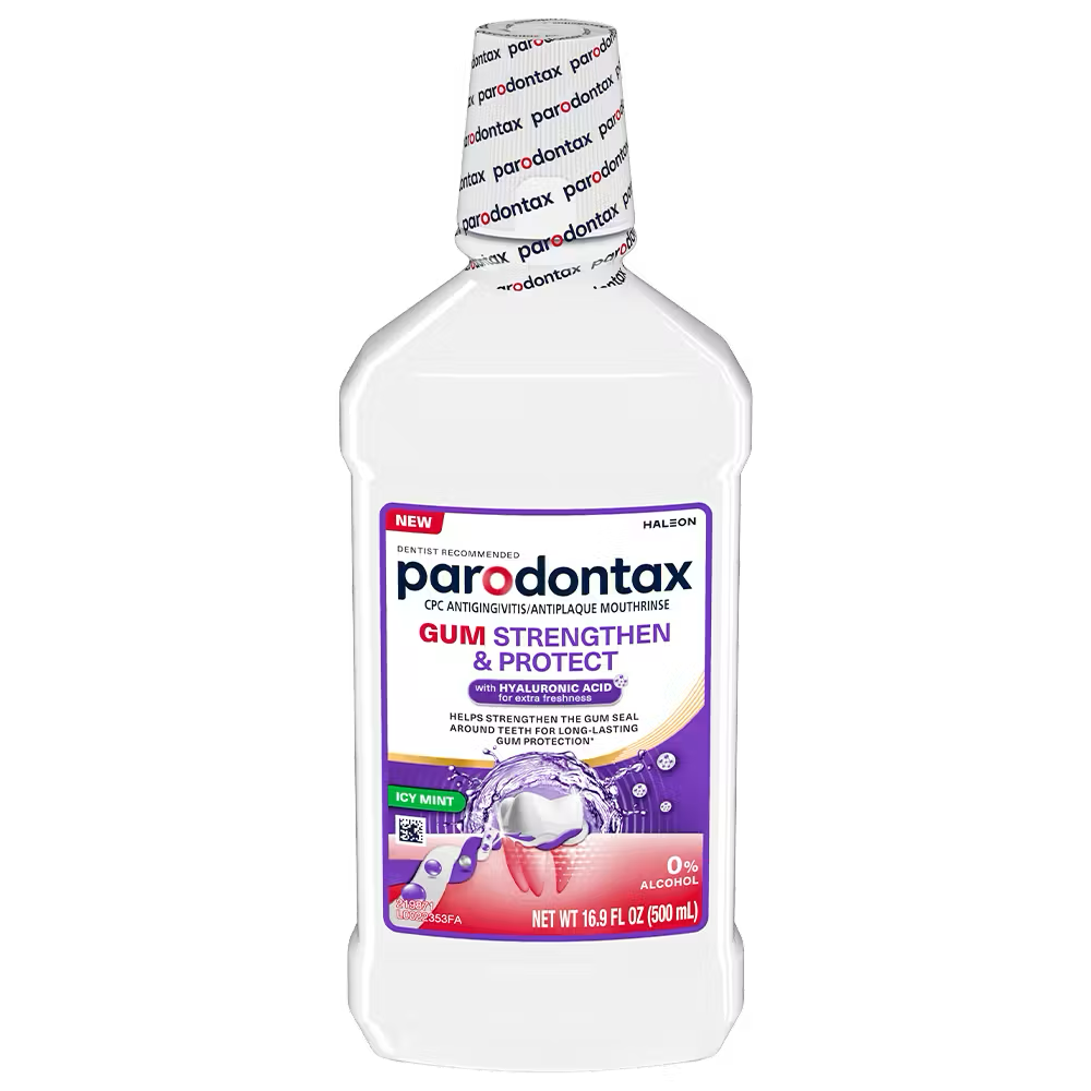 parodontax Gum Strengthen & Protect Mouthwash bottle