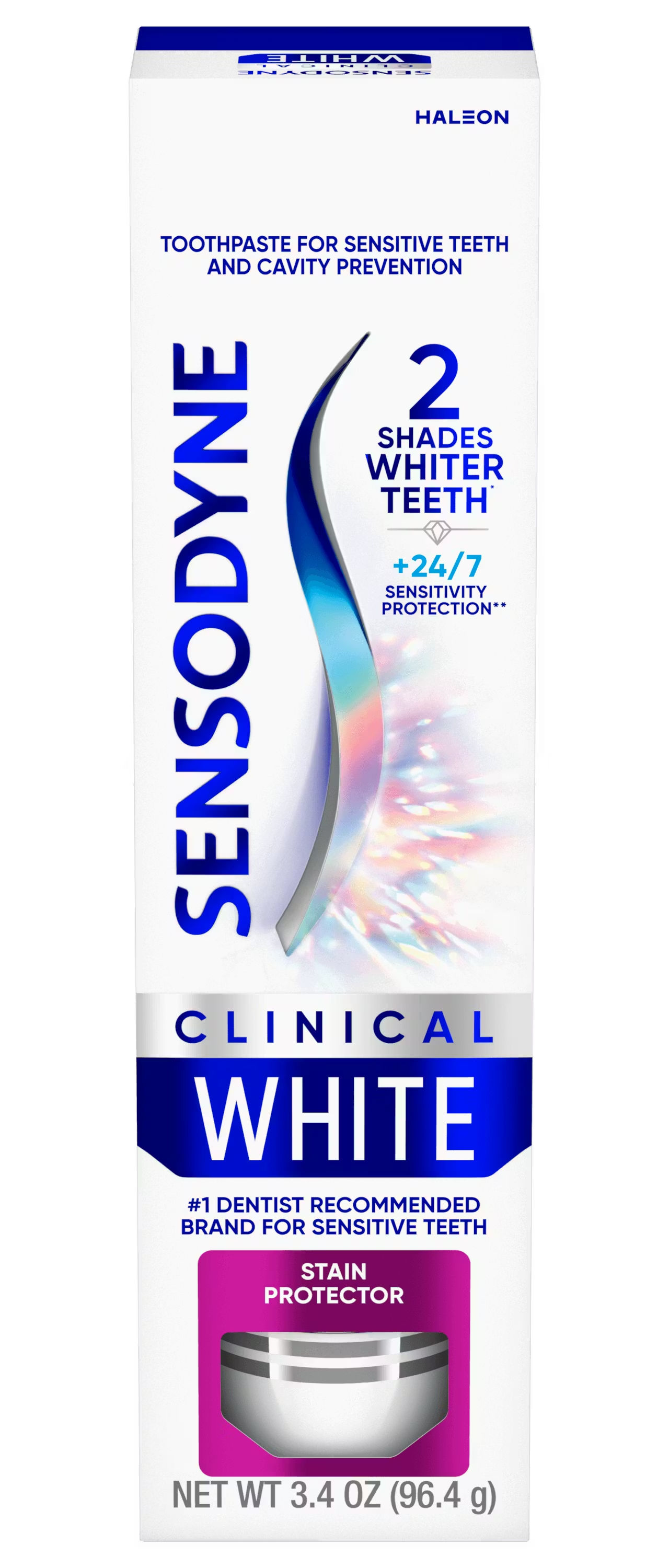 Sensodyne Clinical White toothpaste box